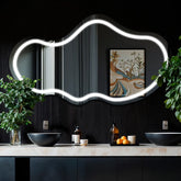 Miroir LED Asymétrique 2 | Sans Boutons Tactiles | Lumière blanche froide - Reyze Série Salono Modèle 1 - Horizontal