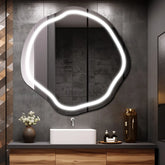 Miroir LED Asymétrique Ovale | Sans Boutons Tactiles | Lumière blanche froide - Reyze Série Salono Modèle 1