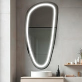 Miroir LED Asymétrique Vertical | Sans Boutons Tactiles | Lumière blanche froide - Reyze Série Salono Modèle 1