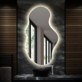 Miroir LED Asymétrique 2 | Sans Boutons Tactiles | Lumière blanche neutre - Reyze Série Ambient Modèle 1 - Vertical