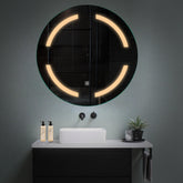 Miroir LED Rond | Bouton Tactile | Lumière Blanche Chaude - Reyze Série Salono Modèle 2