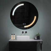 Miroir LED Rond | boutons tactiles | Fonction Anti-Buée | Température de couleur réglable - Reyze Série Salono Modèle 3