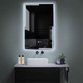 Miroir LED Vertical | boutons tactiles | Fonction Anti-Buée | Lumière blanche froide - Reyze Série Edge Modèle 2