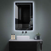 Miroir LED Vertical | Sans Boutons Tactiles | Lumière blanche froide - Reyze Série Good Vibes Modèle 3