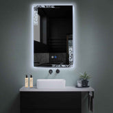 Miroir LED Vertical | boutons tactiles | Fonction Anti-Buée | Lumière blanche froide - Reyze Série Good Vibes Modèle 4