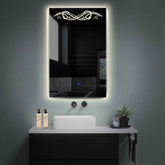 Miroir LED Vertical | Bouton Tactile | Lumière blanche neutre - Reyze Série Good Vibes Modèle 6