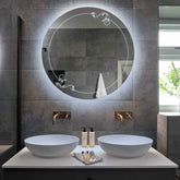Miroir LED Rond | Sans Boutons Tactiles | Lumière blanche froide - Reyze Série Good Vibes Modèle 5