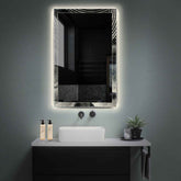 Miroir LED Vertical | Sans Boutons Tactiles | Lumière blanche neutre - Reyze Série Simetria Modèle 8