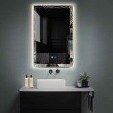 Miroir LED Vertical | boutons tactiles | Fonction Anti-Buée | Lumière blanche neutre - Reyze Série Simetria Modèle 8