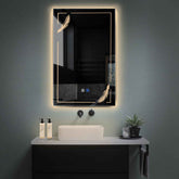 Miroir LED Vertical | boutons tactiles | Fonction Anti-Buée | Lumière Blanche Chaude - Reyze Série Good Vibes Modèle 2