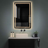 Miroir LED Vertical | Sans Boutons Tactiles | Lumière Blanche Chaude - Reyze Série Minimal Modèle 1