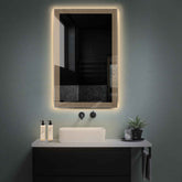 Miroir LED Vertical | Sans Boutons Tactiles | Lumière Blanche Chaude - Reyze Série Simetria Modèle 4