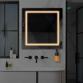 Miroir LED Carré | Sans Boutons Tactiles | Lumière Blanche Chaude - Reyze Série Salono Modèle 1