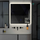 Miroir LED Carré | Bouton Tactile | Lumière blanche neutre - Reyze Série Motivated Modèle 1