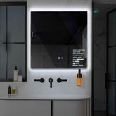 Miroir LED Carré | boutons tactiles | Fonction Anti-Buée | Lumière blanche froide - Reyze Série Motivated Modèle 2