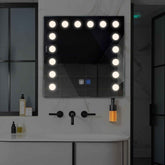 Miroir LED Carré | boutons tactiles | Fonction Anti-Buée | Lumière blanche neutre - Reyze Série Salono Modèle 6