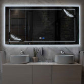 Miroir LED Horizontal | boutons tactiles | Fonction Anti-Buée | Lumière blanche froide - Reyze Série Good Vibes Modèle 2