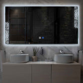 Miroir LED Horizontal | boutons tactiles | Fonction Anti-Buée | Lumière blanche froide - Reyze Série Good Vibes Modèle 4