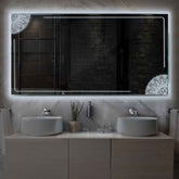 Miroir LED Horizontal | Sans Boutons Tactiles | Lumière blanche froide - Reyze Série Good Vibes Modèle 7