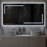 Miroir LED Horizontal | Bouton Tactile | Lumière blanche froide - Reyze Série Minimal Modèle 2