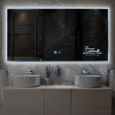 Miroir LED Horizontal | boutons tactiles | Fonction Anti-Buée | Lumière blanche froide - Reyze Série Motivated Modèle 3