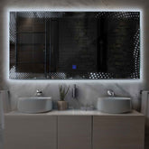 Miroir LED Horizontal | Bouton Tactile | Lumière blanche froide - Reyze Série Simetria Modèle 8