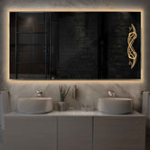 Miroir LED Horizontal | Sans Boutons Tactiles | Lumière Blanche Chaude - Reyze Série Good Vibes Modèle 6