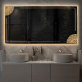 Miroir LED Horizontal | Sans Boutons Tactiles | Lumière Blanche Chaude - Reyze Série Good Vibes Modèle 7