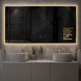 Miroir LED Horizontal | Bouton Tactile | Lumière Blanche Chaude - Reyze Série Motivated Modèle 2