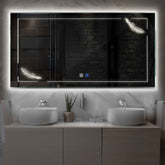 Miroir LED Horizontal | boutons tactiles | Fonction Anti-Buée | Lumière blanche neutre - Reyze Série Good Vibes Modèle 2