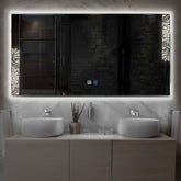 Miroir LED Horizontal | boutons tactiles | Fonction Anti-Buée | Lumière blanche neutre - Reyze Série Good Vibes Modèle 4