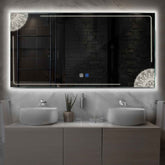 Miroir LED Horizontal | boutons tactiles | Fonction Anti-Buée | Lumière blanche neutre - Reyze Série Good Vibes Modèle 7