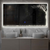 Miroir LED Horizontal | Bouton Tactile | Lumière blanche neutre - Reyze Série Good Vibes Modèle 8