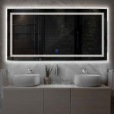 Miroir LED Horizontal | Bouton Tactile | Lumière blanche neutre - Reyze Série Minimal Modèle 1