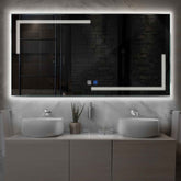 Miroir LED Horizontal | boutons tactiles | Fonction Anti-Buée | Lumière blanche neutre - Reyze Série Minimal Modèle 2
