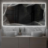 Miroir LED Horizontal | Sans Boutons Tactiles | Lumière blanche neutre - Reyze Série Simetria Modèle 3