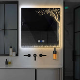 Miroir LED Carré | boutons tactiles | Fonction Anti-Buée | Température de couleur réglable - Reyze Série Good Vibes Modèle 8