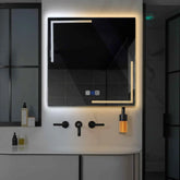 Miroir LED Carré | boutons tactiles | Fonction Anti-Buée | Température de couleur réglable - Reyze Série Minimal Modèle 2