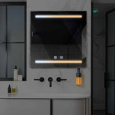 Miroir LED Carré | boutons tactiles | Fonction Anti-Buée | Température de couleur réglable - Reyze Série Salono Modèle 4