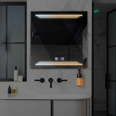 Miroir LED Carré | boutons tactiles | Fonction Anti-Buée | Température de couleur réglable - Reyze Série Salono Modèle 7