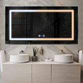 Miroir LED Horizontal | boutons tactiles | Fonction Anti-Buée | Température de couleur réglable - Reyze Série Salono Modèle 1