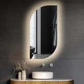 Miroir LED Semi-Ovale 1 | Bouton Tactile | Lumière blanche neutre - Reyze Série Ambient Modèle 1