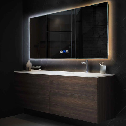 Miroir LED Horizontal | boutons tactiles | Fonction Anti-Buée | Température de couleur réglable - Reyze Série Ambient Modèle 1