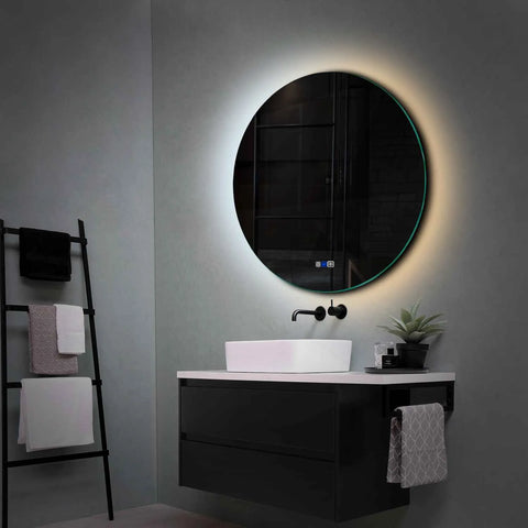 Miroir LED Rond | boutons tactiles | Fonction Anti-Buée | Température de couleur réglable - Reyze Série Ambient Modèle 1