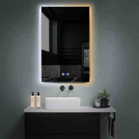 Miroir LED Vertical | boutons tactiles | Fonction Anti-Buée | Température de couleur réglable - Reyze Série Ambient Modèle 1