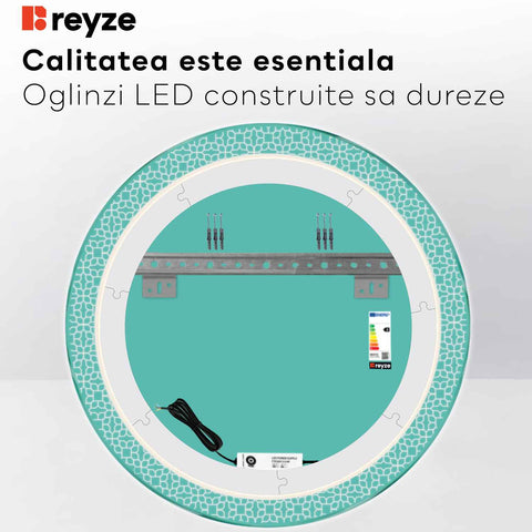 Miroir LED Rond | Sans Boutons Tactiles | Lumière blanche froide - Reyze Série Official Modèle 1