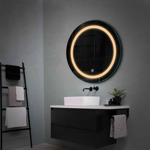 Miroir LED Rond | Bouton Tactile | Lumière Blanche Chaude - Reyze Série Salono Modèle 1