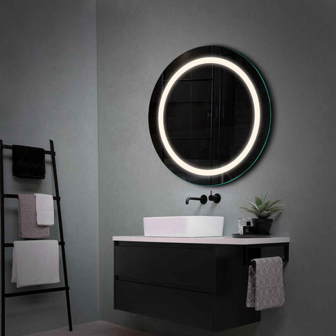 Miroir LED Rond | Sans Boutons Tactiles | Lumière blanche neutre - Reyze Série Salono Modèle 1
