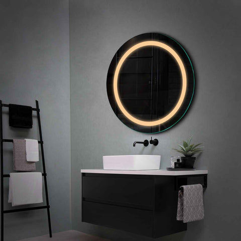 Miroir LED Rond | Sans Boutons Tactiles | Lumière Blanche Chaude - Reyze Série Salono Modèle 1