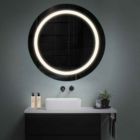 Miroir LED Rond | Sans Boutons Tactiles | Lumière blanche neutre - Reyze Série Salono Modèle 1